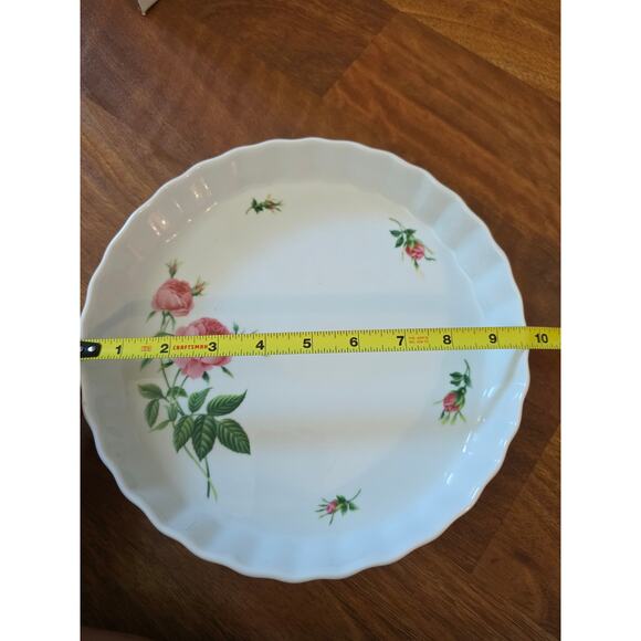 Rose Pattern Christineholm Quiche Pie Baking Dish 10" Micro Dishwash Safe - Picture 5 of 5